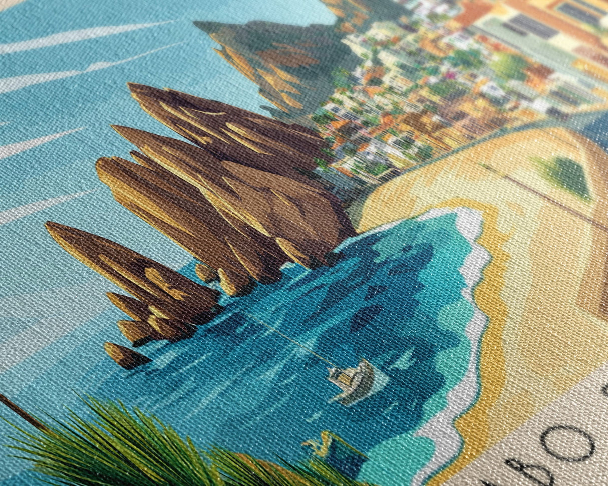 Cabo San Lucas, Mexico Panoramic Print, Vacation Gift, Mexico Wall Art, Beach Painting, Beach Decor, Beach Or Lakehouse Art