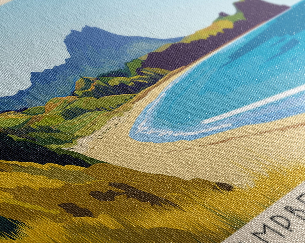 Campbell Island, New Zealand Panoramic Print, Vacation Gift, New Zealand Wall Art, Beach Painting, Beach Decor, Large Wall Art, Wood Frame Art