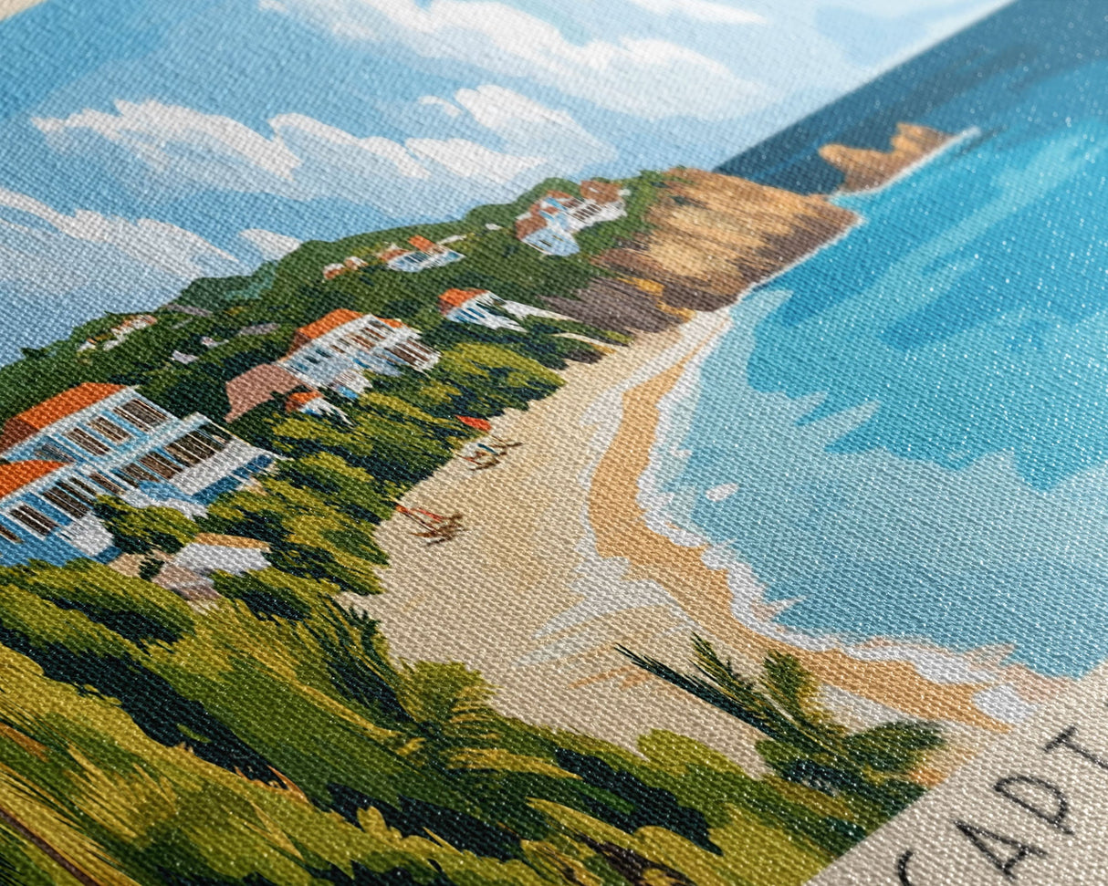 Captain's Bay, Anguila Panoramic Print, Vacation Gift, Anguila Wall Art, Beach Painting, Beach Decor, Beach Or Lakehouse Art