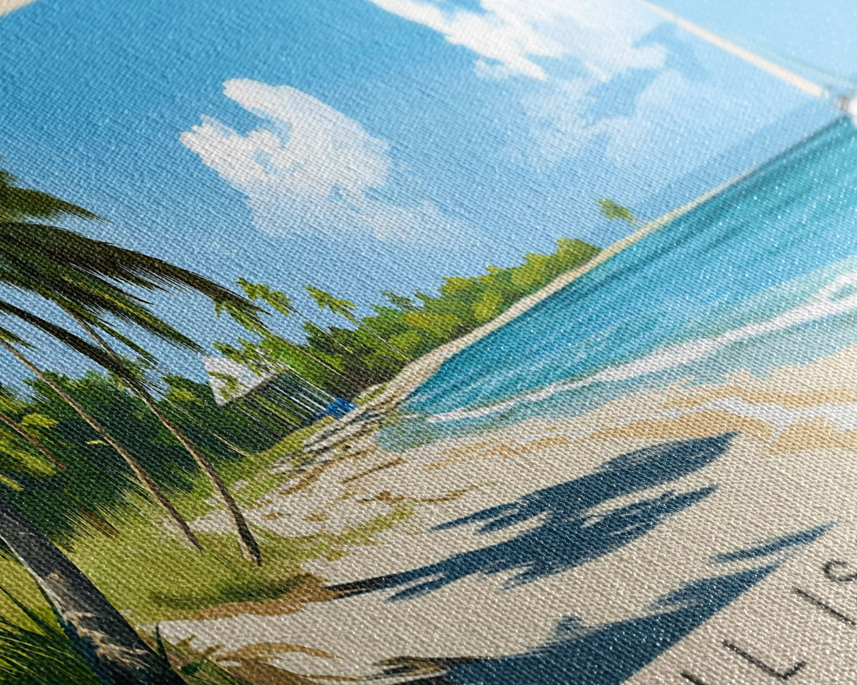 Chill Island Beach, Bahamas Panoramic Beach Print, Vacation Gift, Bahamas Wall Art, Beach Painting, Beach Decor, Beach Painting