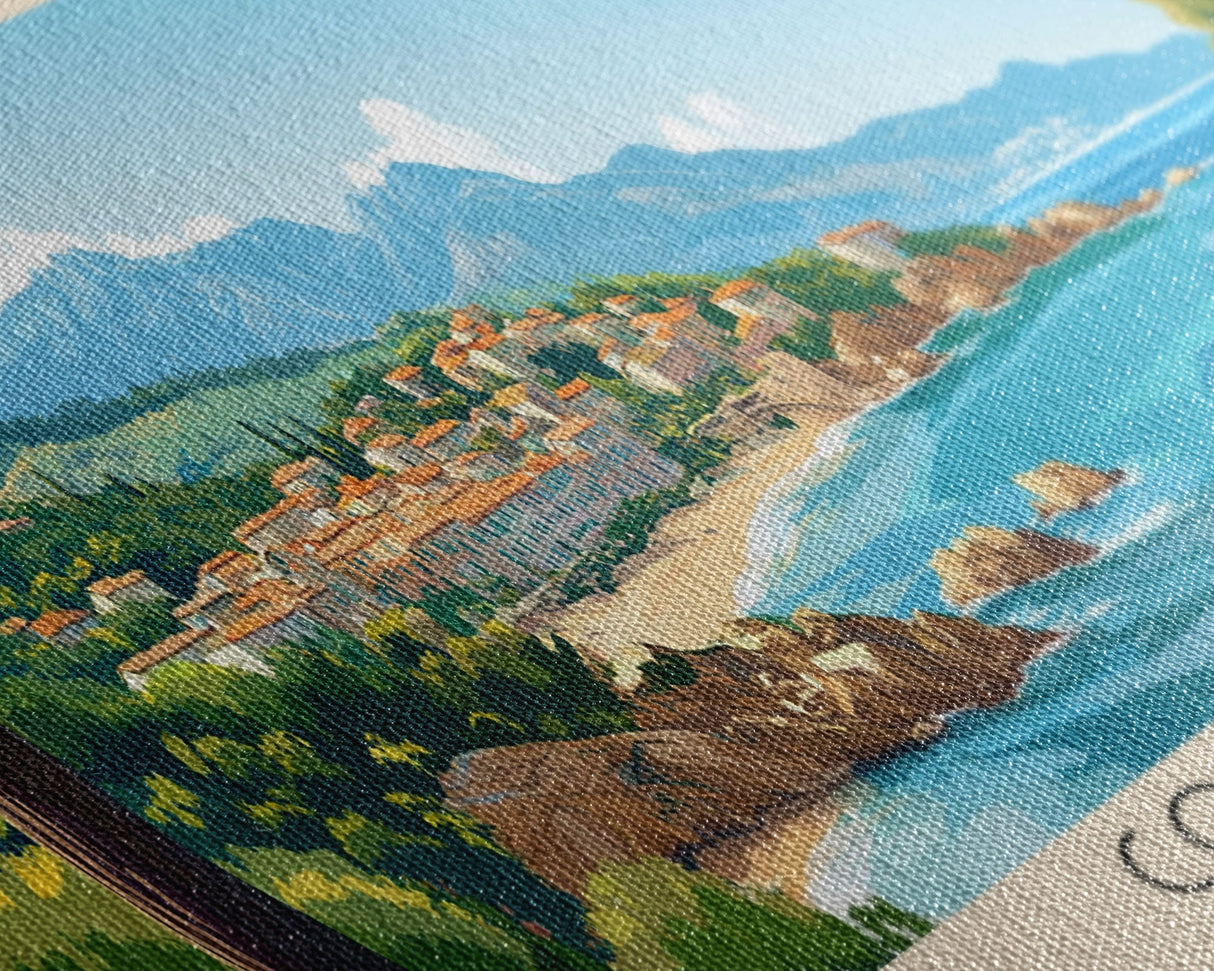 Corsica, France Panoramic Print, Vacation Gift, France Wall Art, Beach Painting, Beach Decor, Beach Or Lakehouse Art