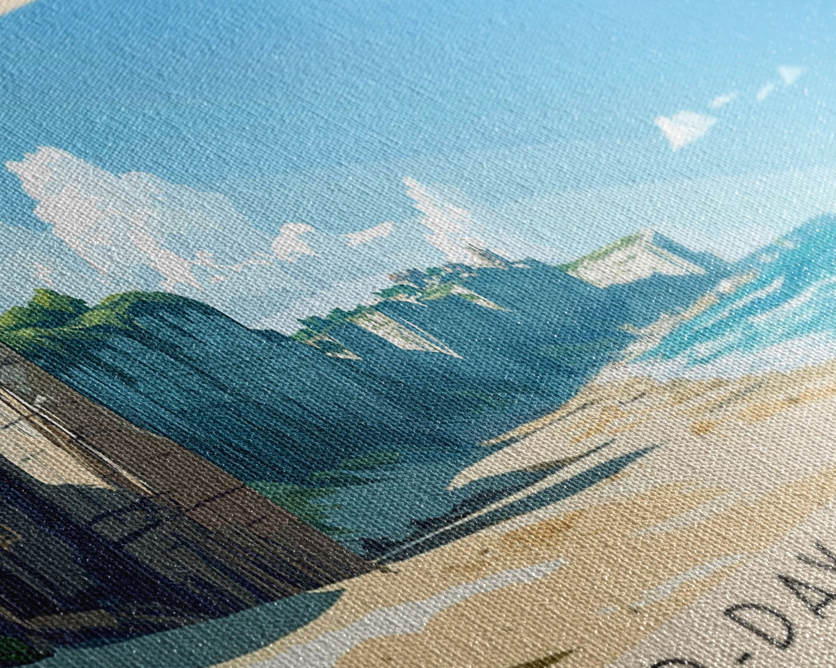 D-Day beaches, France Panoramic Beach Print, Vacation Gift, France Wall Art, Framed Canvas Print, Framed Beach Painting