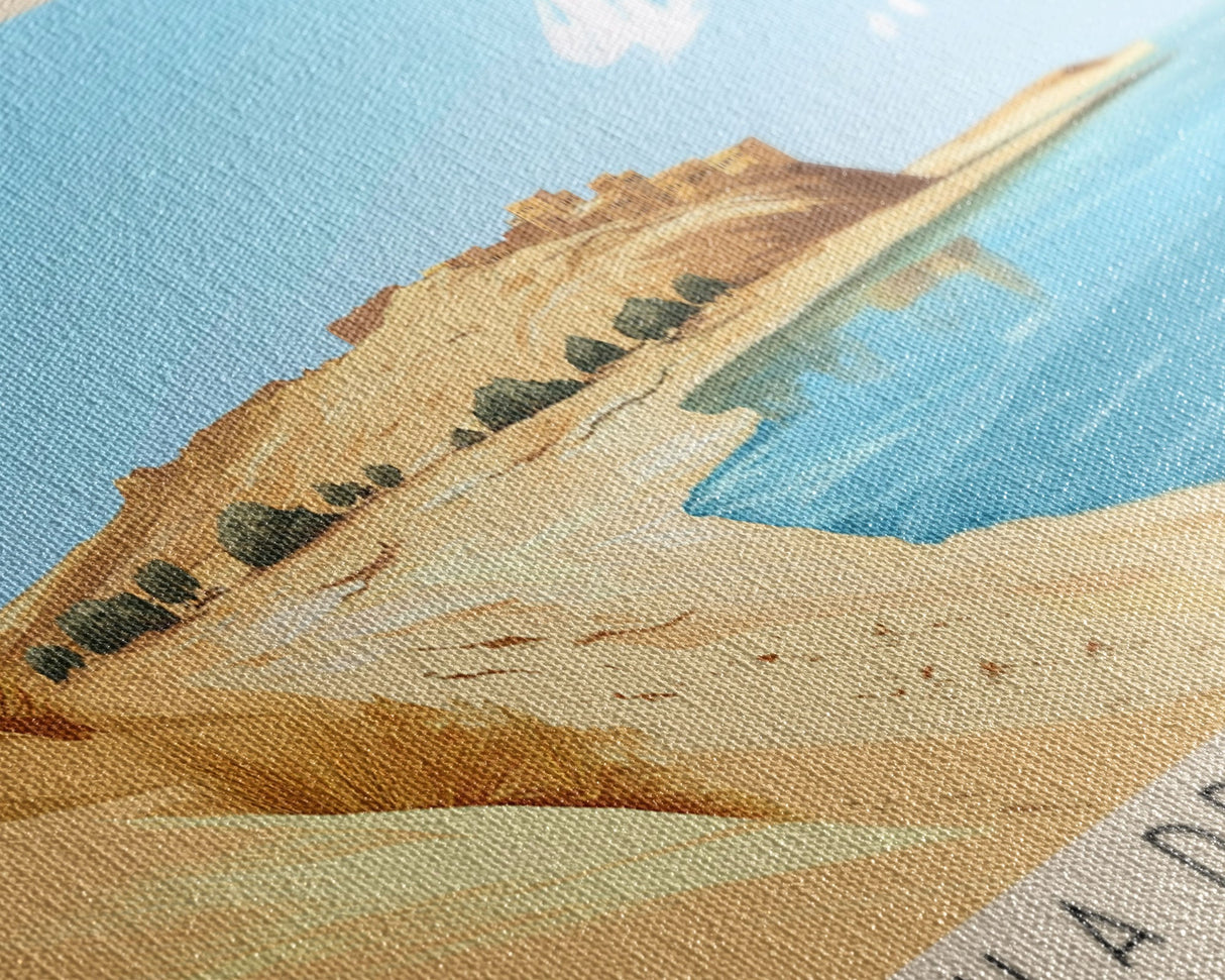 Dakhla dragon island, Morocco Panoramic Print, Vacation Gift, Morocco Wall Art, Beach Painting, Beach Decor, Beach Or Lakehouse Art