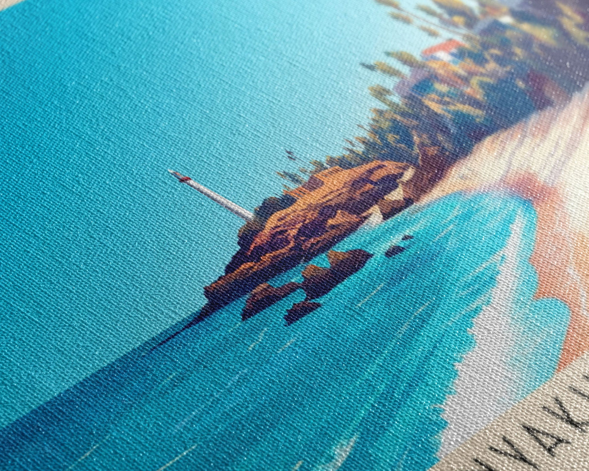 Kanyakumari Beach, India Panoramic Beach Print, Vacation Gift, India Wall Art, Framed Canvas Print, Framed Beach Painting