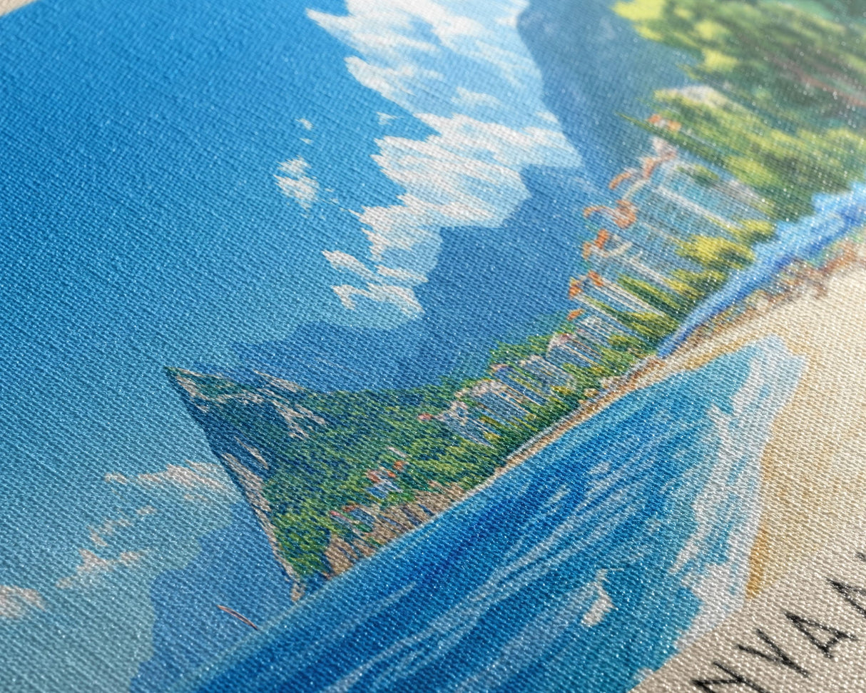 Konyaaltı Beaches, Turkey Panoramic Print, Vacation Gift, Turkey Wall Art, Beach Painting, Beach Decor, Beach Or Lakehouse Art