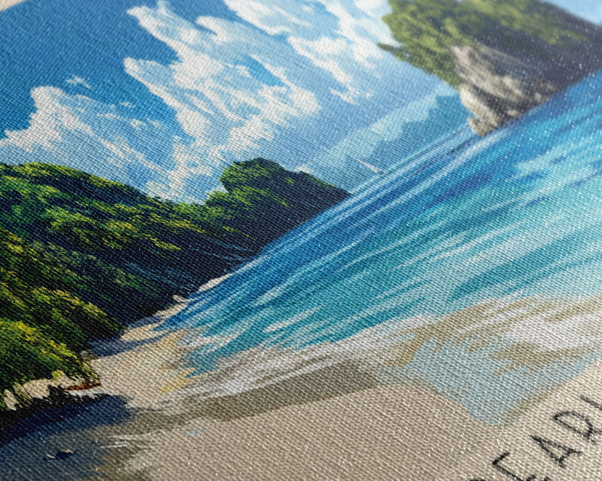 Pearl Islands, Panamá Panoramic Beach Print, Vacation Gift, Panamá Wall Art, Framed Canvas Print, Framed Beach Painting