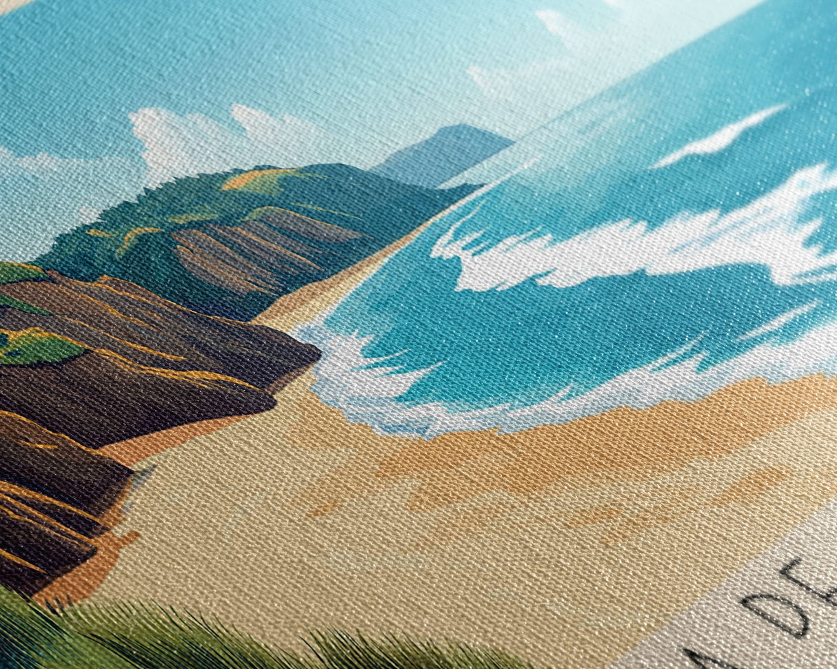 Praia de São Jacinto, Portugal Panoramic Print, Vacation Gift, Portugal Wall Art, Beach Painting, Beach Decor, Large Wall Art, Wood Frame Art