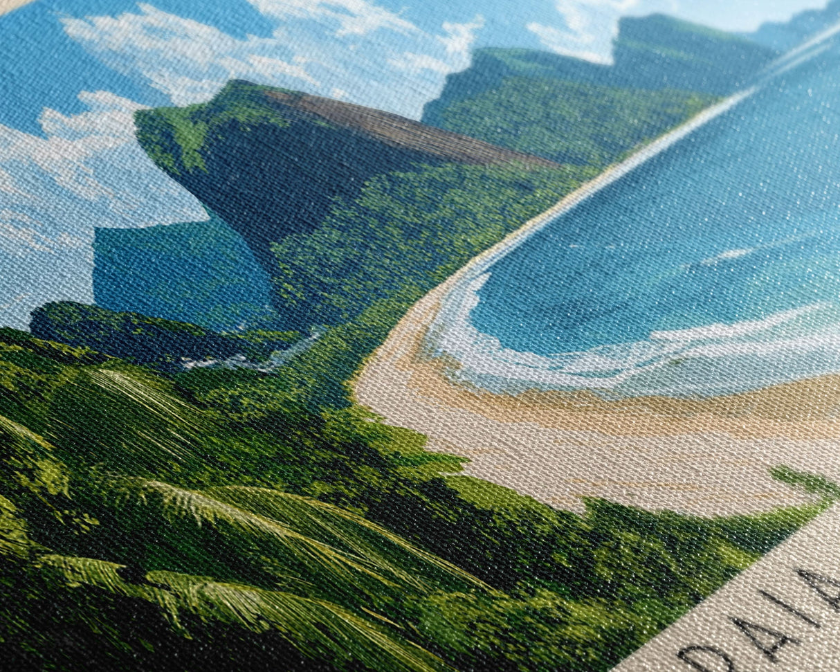 Praia do Leão, Brazil Panoramic Beach Print, Vacation Gift, Brazil Wall Art, Framed Canvas Print, Framed Beach Painting