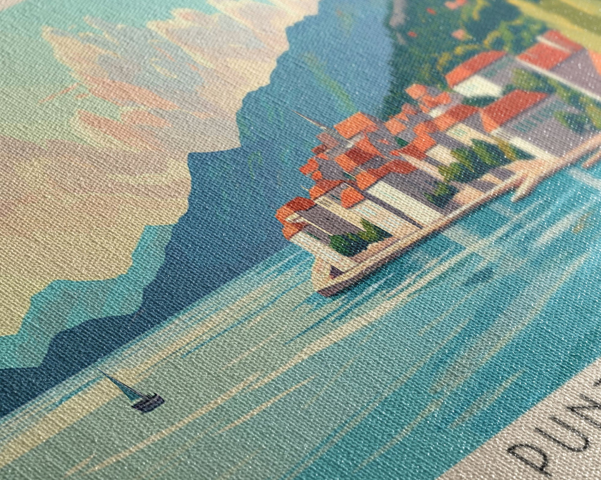 Punta Rata, Croatia Panoramic Print, Vacation Gift, Croatia Wall Art, Beach Painting, Beach Decor, Large Wall Art, Wood Frame Art