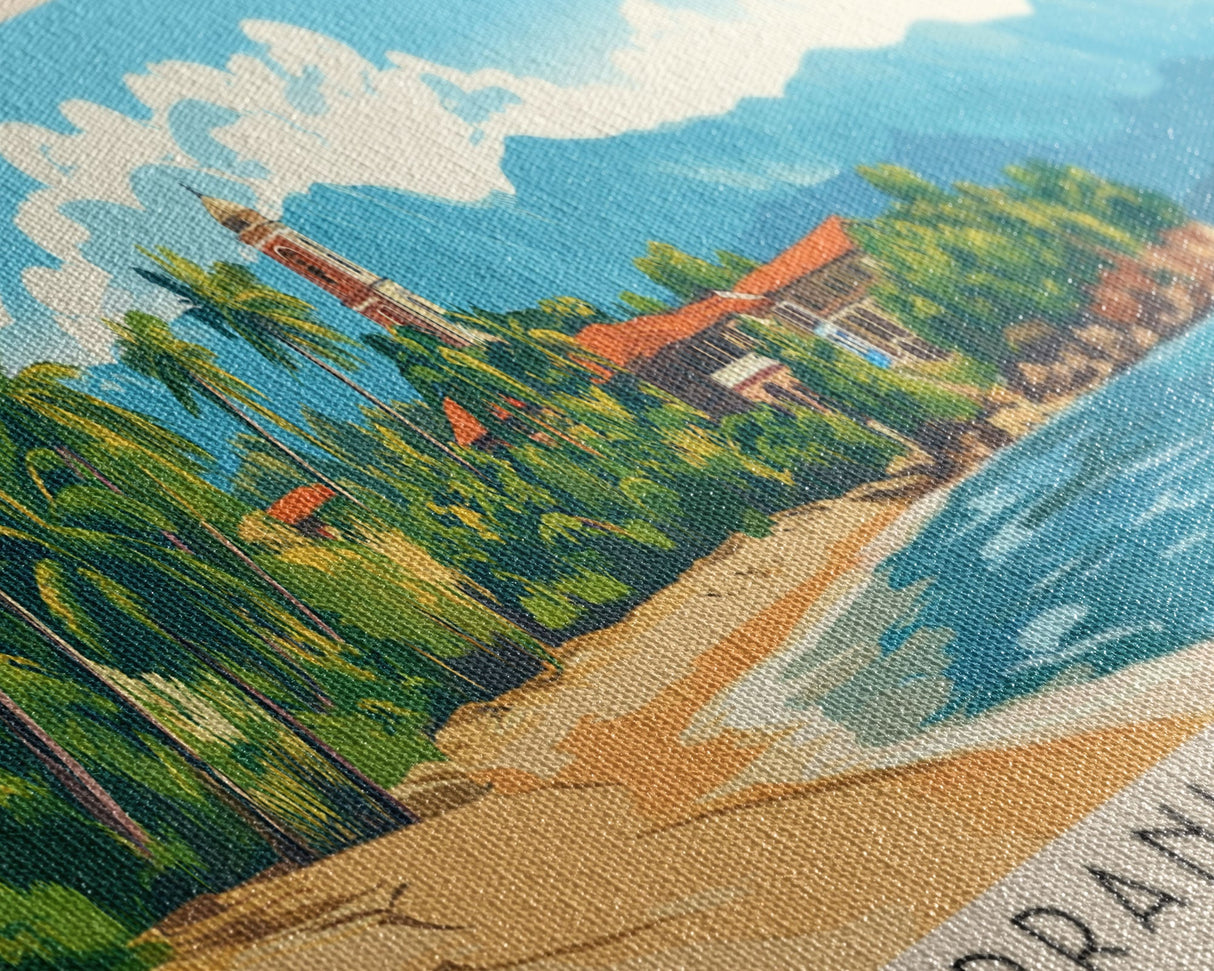 Serranilla Island, Colombia Panoramic Beach Print, Vacation Gift, Colombia Wall Art, Beach Painting, Beach Decor, Beach Painting