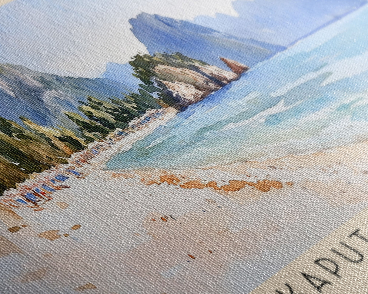 Kaputaş Beach, Turkey Watercolor Beach Print, Vacation Gift, Turkey Wall Art, Beach Painting, Beach Decor, Beach Painting