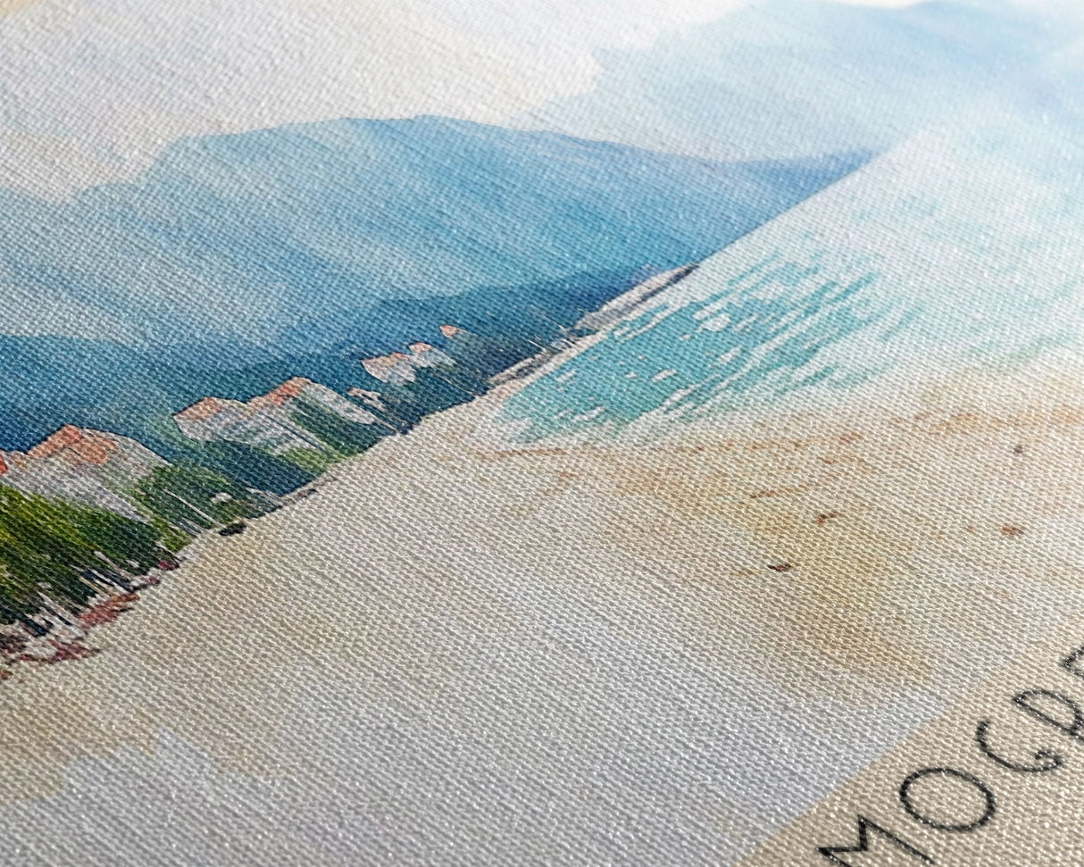 Mogren Beach, Montenegro Watercolor Beach Print, Vacation Gift, Montenegro Wall Art, Beach Painting, Beach Decor, Beach Painting