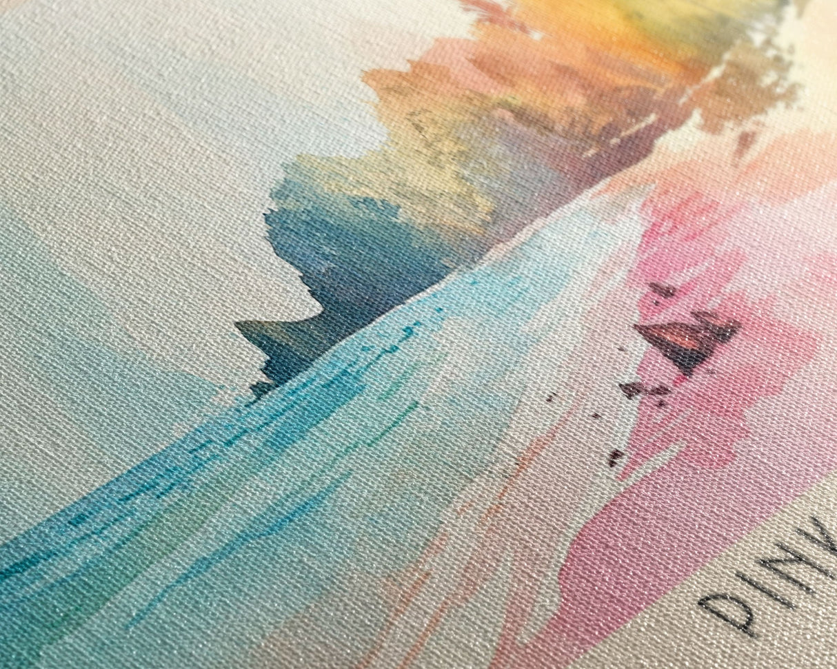 Pink Beach, Indonesia Watercolor Beach Print, Vacation Gift, Indonesia Wall Art, Beach Painting, Beach Decor, Beach Painting