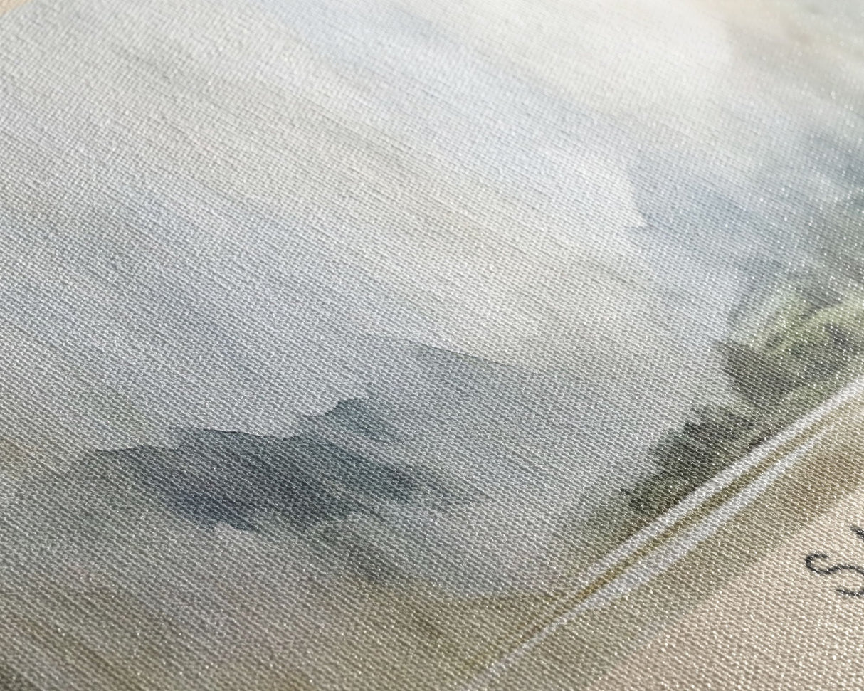 Sanna, Scotland Watercolor Print, Vacation Gift, Scotland Wall Art, Beach Painting, Beach Decor, Large Wall Art, Wood Frame Art