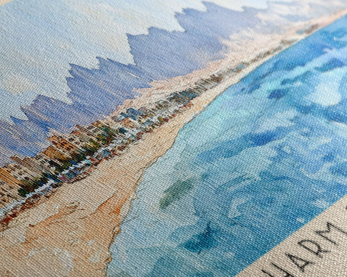 Sharm El Sheikh, Egypt Watercolor Beach Print, Vacation Gift, Egypt Wall Art, Beach Painting, Beach Decor, Beach Painting