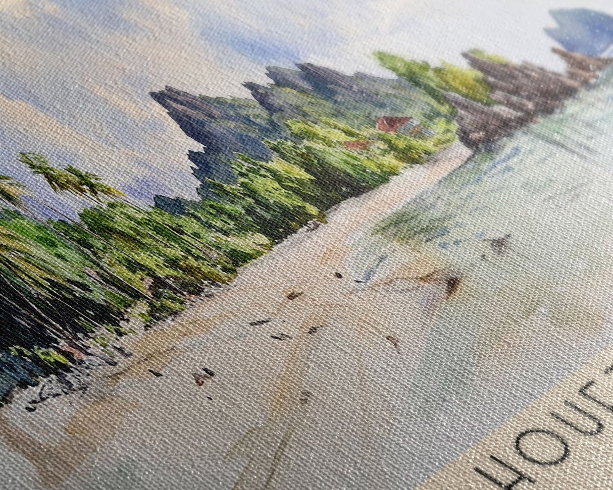 Silhouette Island, Seychelles Watercolor Print, Vacation Gift, Seychelles Wall Art, Beach Painting, Beach Decor, Large Wall Art, Wood Frame Art