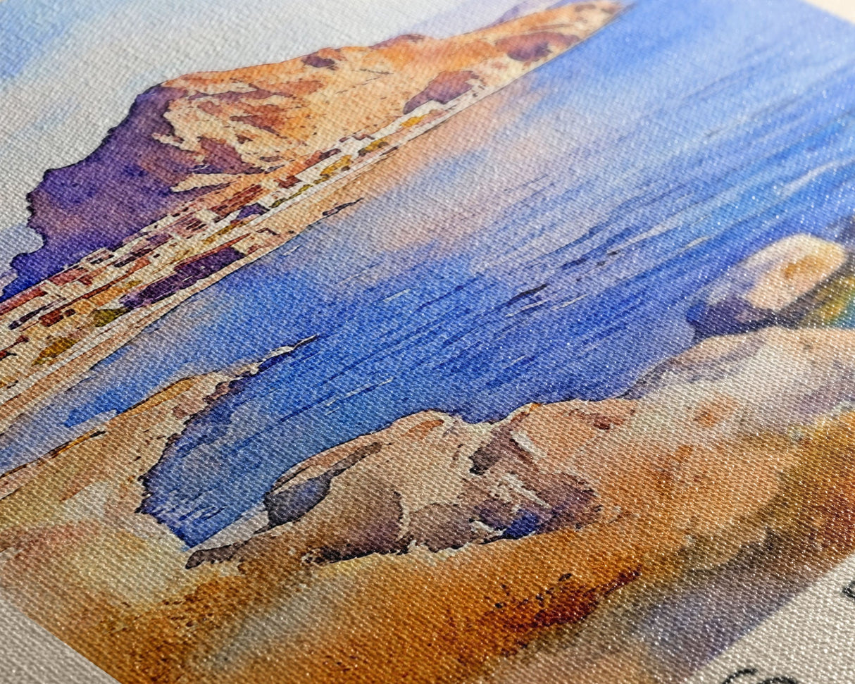 Las Pocitas, Peru Watercolor Beach Print, Vacation Gift, Peru Wall Art, Beach Painting, Beach Decor, Beach Painting