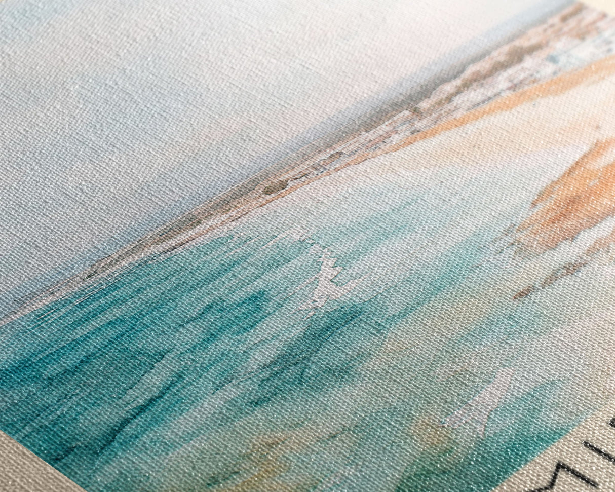 Mirissa, Sri Lanka Watercolor Beach Print, Vacation Gift, Sri Lanka Wall Art, Framed Canvas Print, Framed Beach Painting