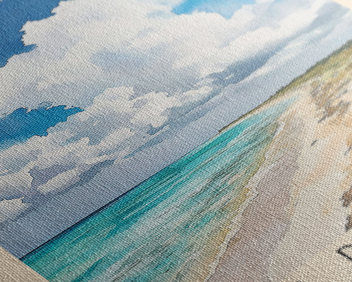 Playa Pariquillo, Cuba Watercolor Print, Vacation Gift, Cuba Wall Art, Beach Painting, Beach Decor, Large Wall Art, Wood Frame Art