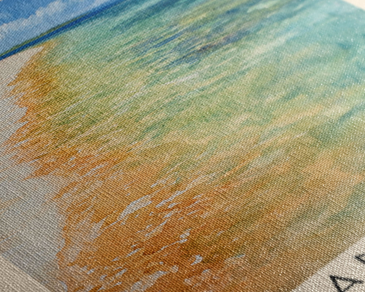 Sand Cay, Fiji Watercolor Beach Print, Vacation Gift, Fiji Wall Art, Framed Canvas Print, Framed Beach Painting