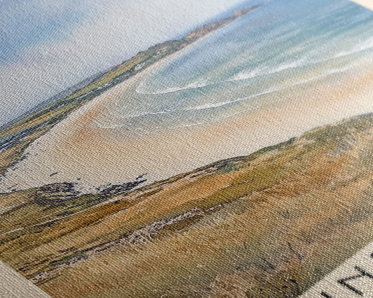 Sennen Cove, United Kingdom Watercolor Beach Print, Vacation Gift, United Kingdom Wall Art, Beach Painting, Beach Decor, Beach Painting