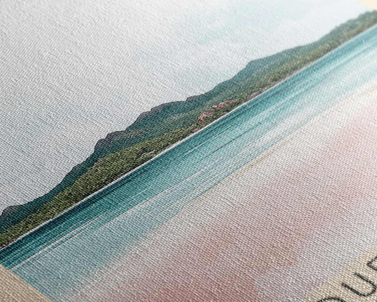 Silhouette Island, Seychelles Watercolor Print, Vacation Gift, Seychelles Wall Art, Beach Painting, Beach Decor, Large Wall Art, Wood Frame Art