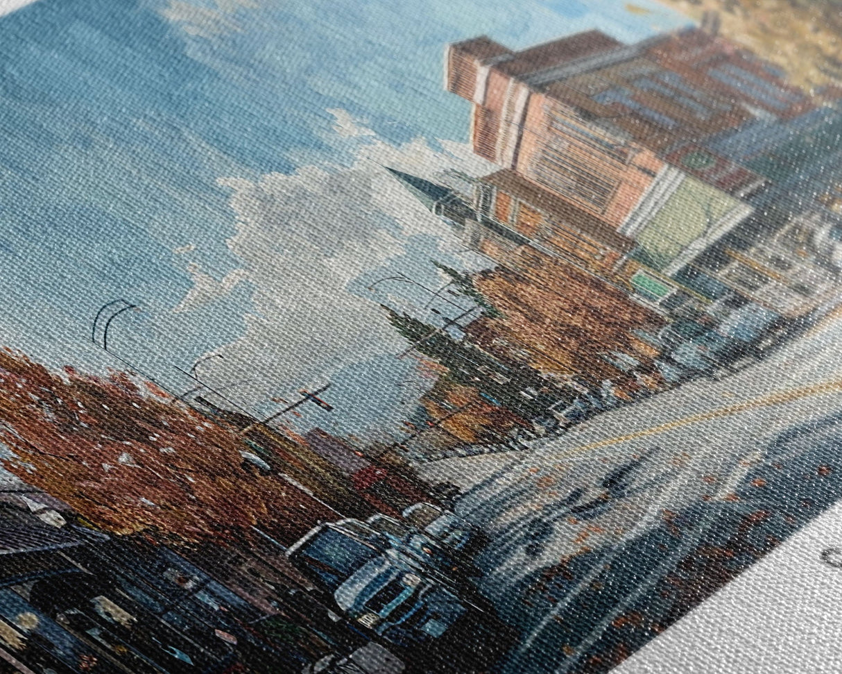 Salem Oregon Panoramic Print, Beautiful Framed Canvas Print, City Travel Poster, Home Decoration, Wall Art, Office Gift