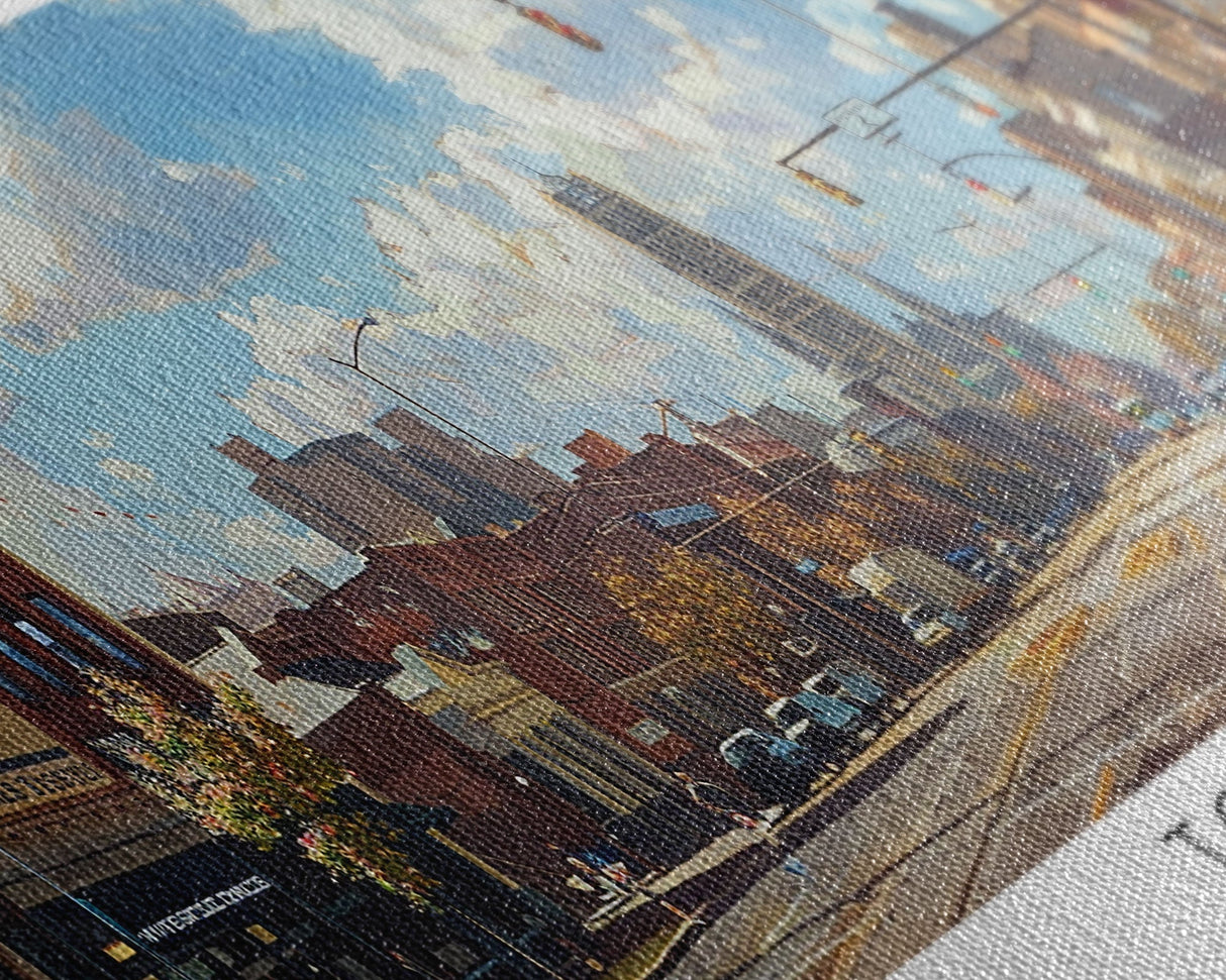 Toledo Ohio Panoramic Framed Canvas Print, Retro Style Wall Art, Living Room Decor, Unique Travel Poster, Artistic Office Gift, Original Artwork