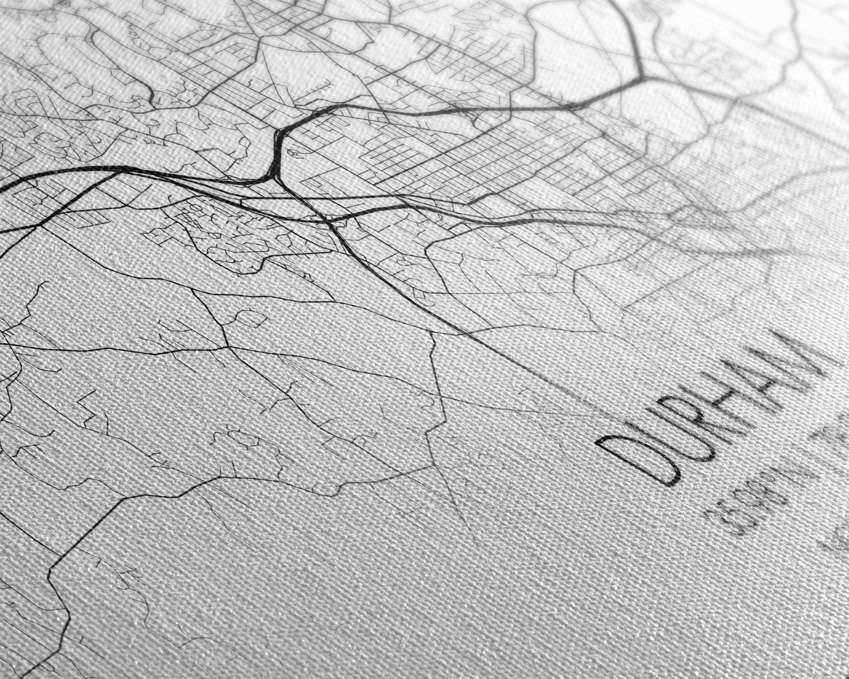 Durham Street Map, North Carolina Map, Map Art, Minimalist Art, Wall Art, Canvas Art, Trendy Room Décor, Bar Room Décor, Teacher Gift