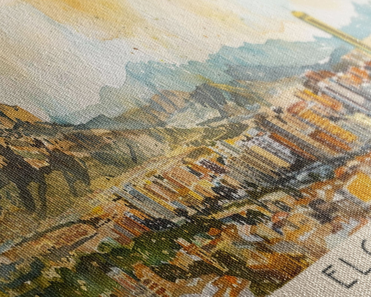 Elche Spain Travel Art, City Art, Framed Canvas Print or Metal Wall Art, Europe Travel Poster, Panoramic Wall Art, Extra Wide Wall Art