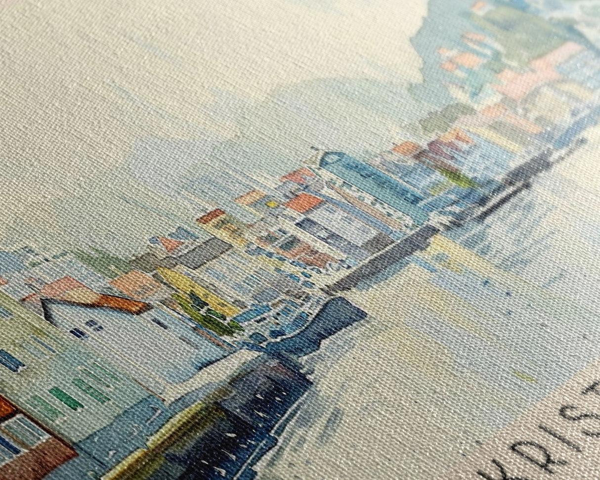 Kristiansand Norway Wall Art, Panoramic Travel Poster, Panoramic Framed Canvas Print, City Wall Art, Wall Hanging Home Decor, Travel Art