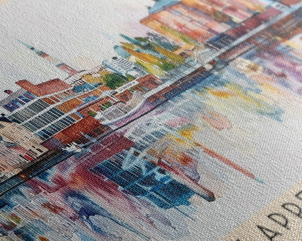 Lappeenranta Finland Panoramic Travel Poster, Framed Canvas Print or Metal Wall Art, Travel Art, Home Decor, Panoramic Painting, Midcentury Art