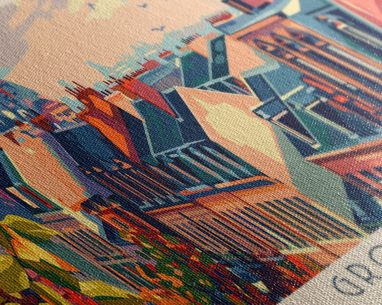 Groningen Netherlands Travel Art, City Art, Framed Canvas Print or Metal Wall Art, Europe Travel Poster, Panoramic Wall Art, Extra Wide Wall Art