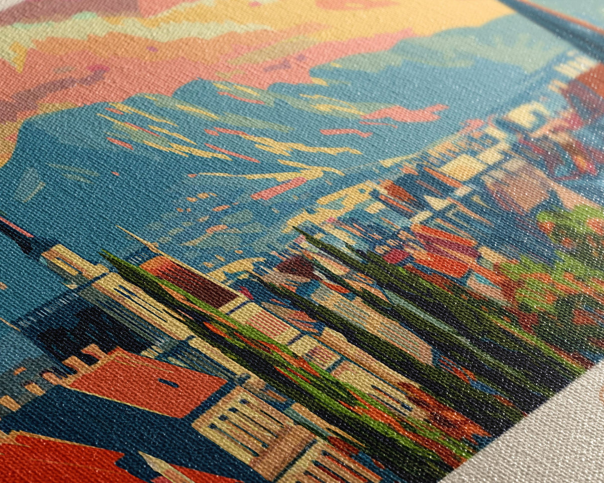 Gyor Hungary Wall Art, Panoramic Travel Poster, Panoramic Framed Canvas Print, City Wall Art, Wall Hanging Home Decor, Travel Art