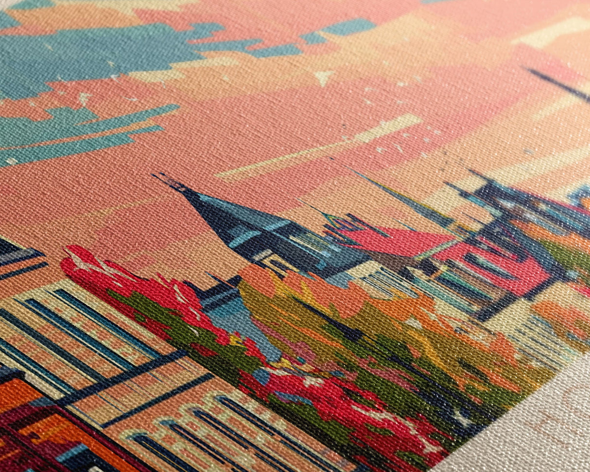 Horsens Denmark Travel Print Wall Art, Panoramic City Art, Travel Art, Wall Decor, Vacation Gift, Framed Canvas Print Or Metal Art