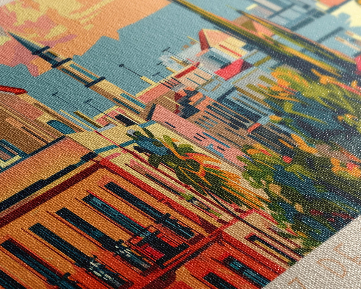 Jerez D eLa Frontera Spain Panoramic Travel Poster, Framed Canvas Print or Metal Wall Art, Travel Art, Home Decor, Panoramic Painting, Midcentury Art