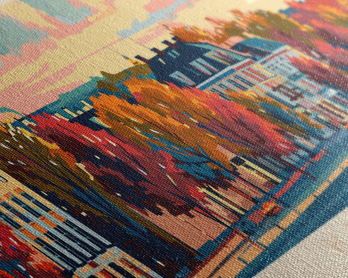 Kaluga Russia Panoramic Travel Poster, Framed Canvas Print or Metal Wall Art, Travel Art, Home Decor, Panoramic Painting, Midcentury Art