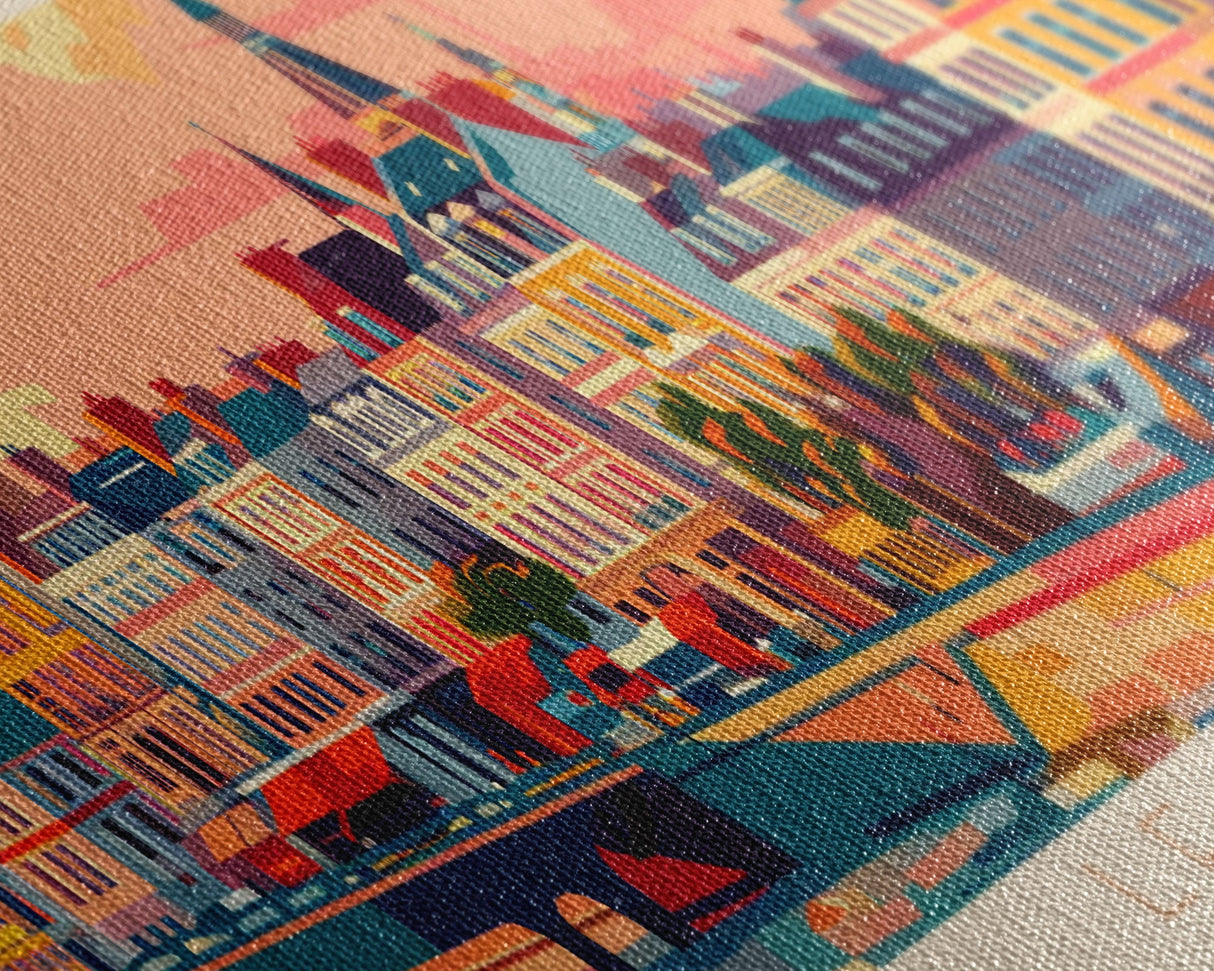 Le Havre France Panoramic Travel Poster, Framed Canvas Print or Metal Wall Art, Travel Art, Home Decor, Panoramic Painting, Midcentury Art