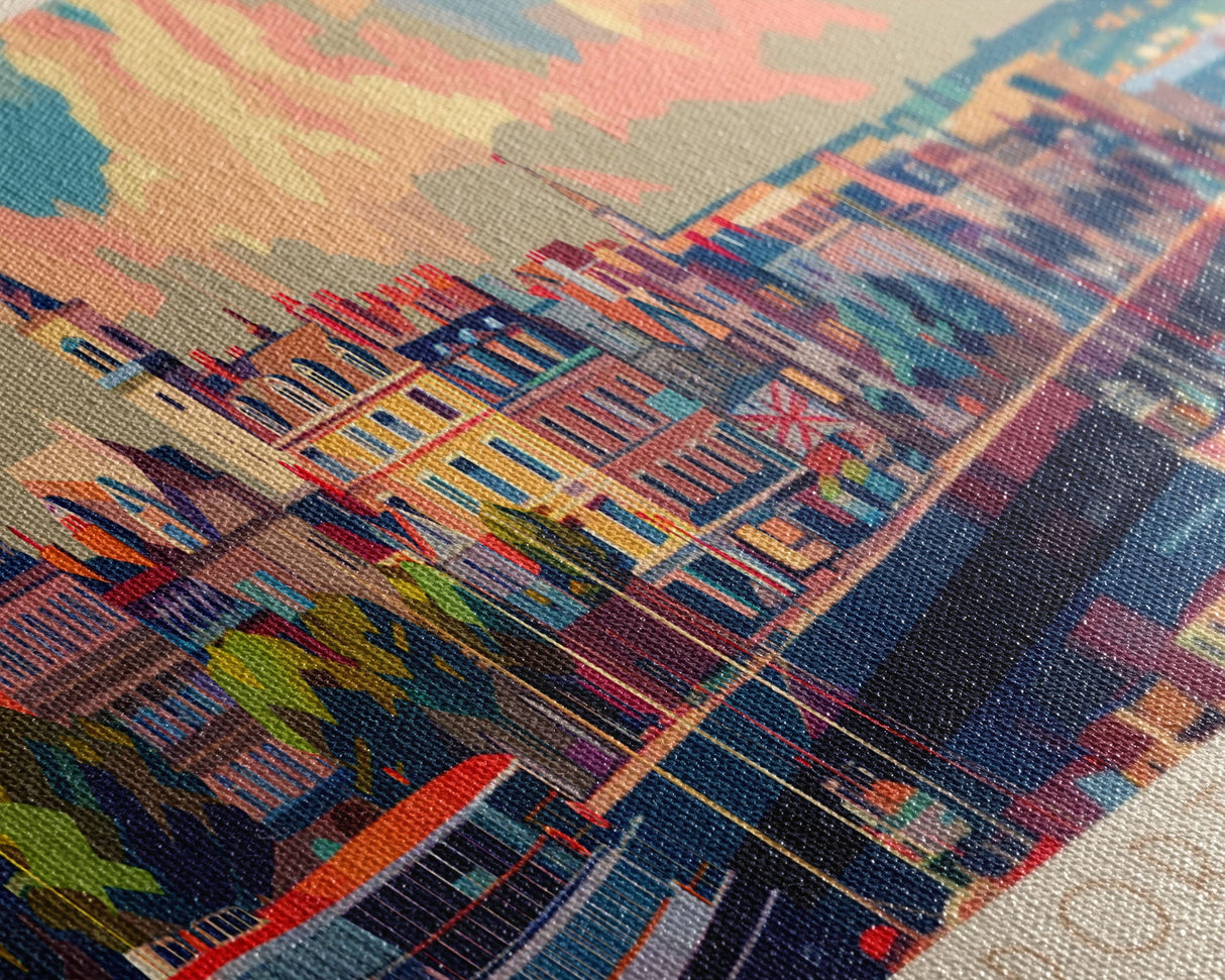 Portsmouth United Kingdom Wall Art, Panoramic Travel Poster, Panoramic Framed Canvas Print, City Wall Art, Wall Hanging Home Decor, Travel Art