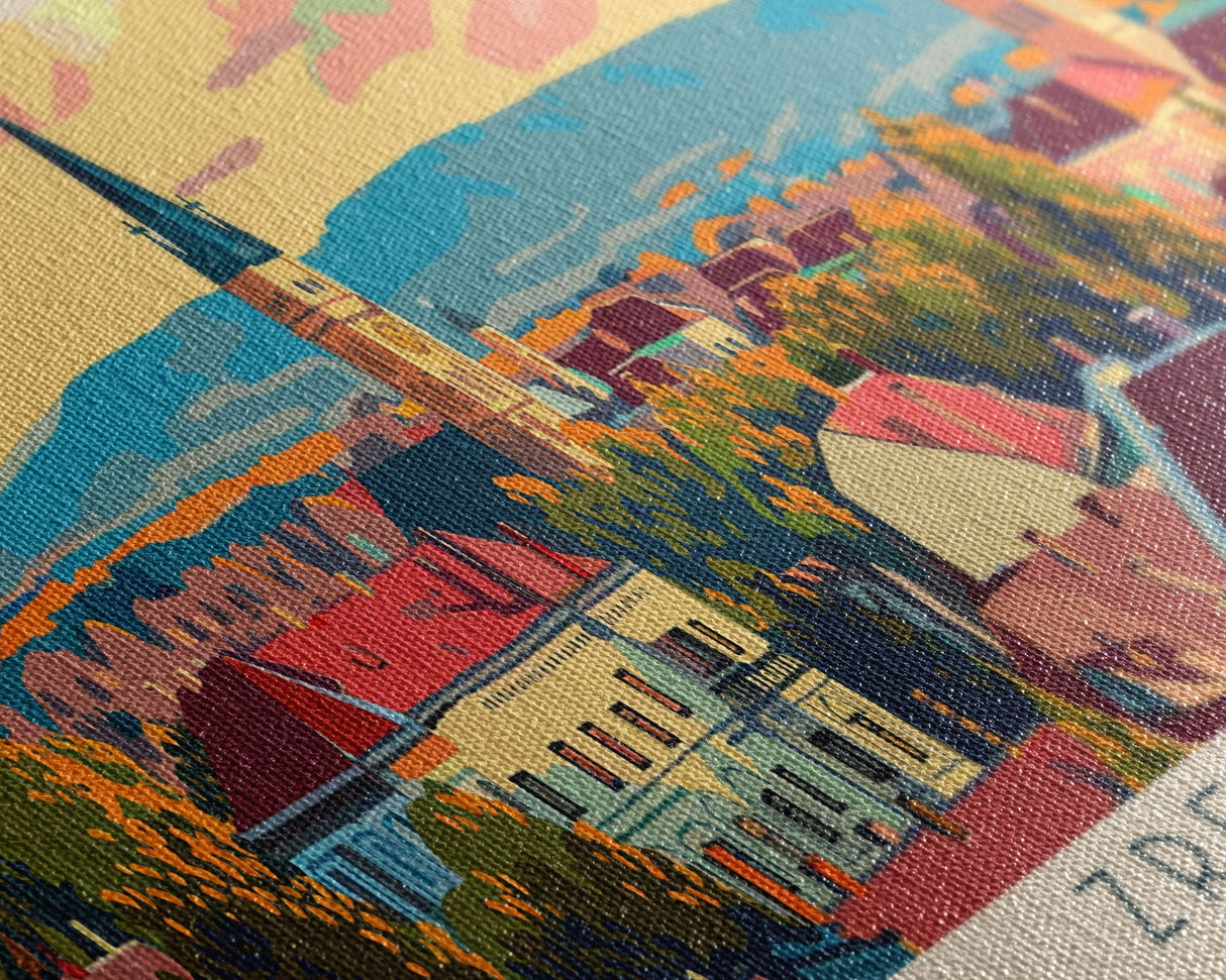 Zrenjanin Serbia Wall Art, Panoramic Travel Poster, Panoramic Framed Canvas Print, City Wall Art, Wall Hanging Home Decor, Travel Art