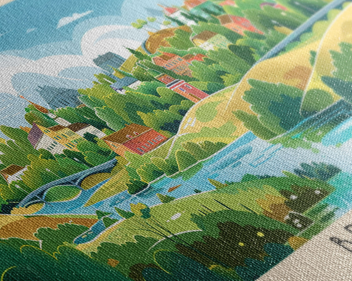 Bratsk Russia Travel Print Wall Art, Panoramic City Art, Travel Art, Wall Decor, Vacation Gift, Framed Canvas Print Or Metal Art