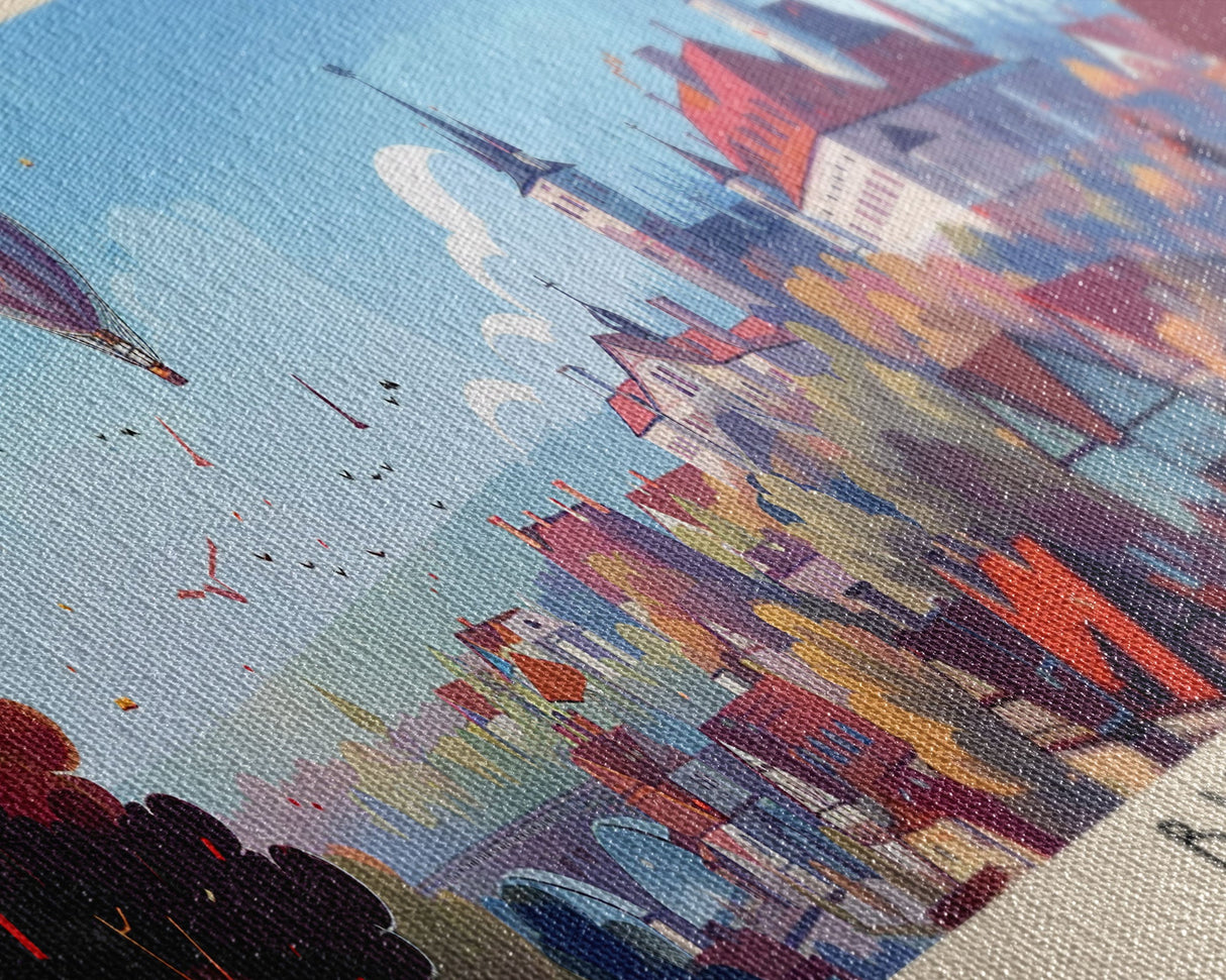 Bytom Poland Panoramic Travel Poster, Framed Canvas Print or Metal Wall Art, Travel Art, Home Decor, Panoramic Painting, Midcentury Art