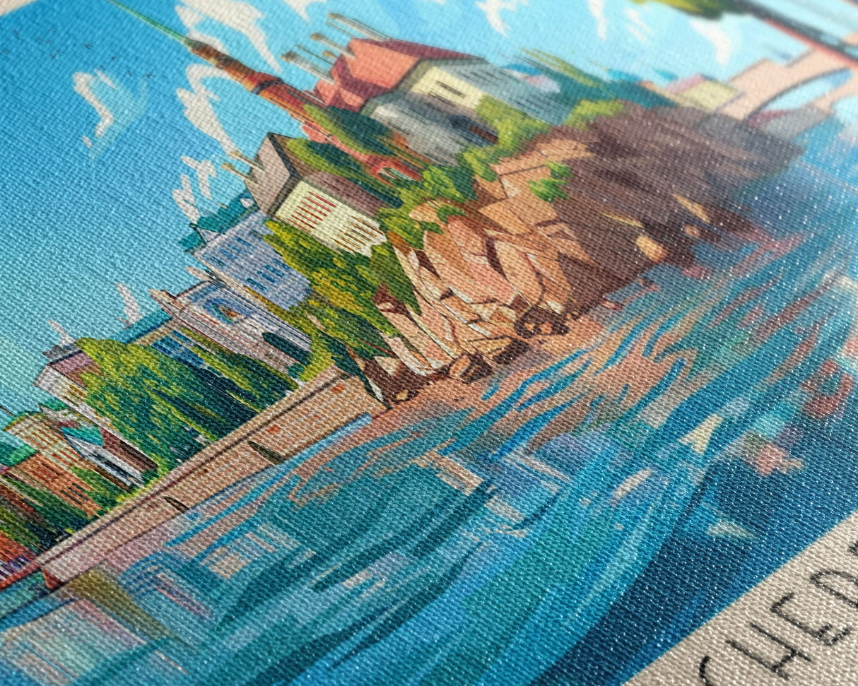 Cherepovets Russia Travel Print Wall Art, Panoramic City Art, Travel Art, Wall Decor, Vacation Gift, Framed Canvas Print Or Metal Art