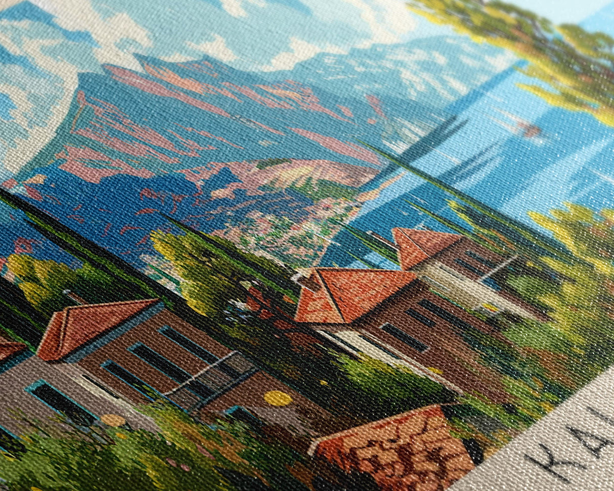 Kalamaria Greece Wall Art, Panoramic Travel Poster, Panoramic Framed Canvas Print, City Wall Art, Wall Hanging Home Decor, Travel Art