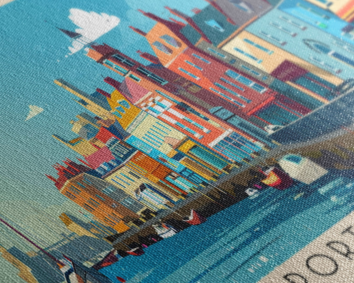 Portsmouth United Kingdom Wall Art, Panoramic Travel Poster, Panoramic Framed Canvas Print, City Wall Art, Wall Hanging Home Decor, Travel Art