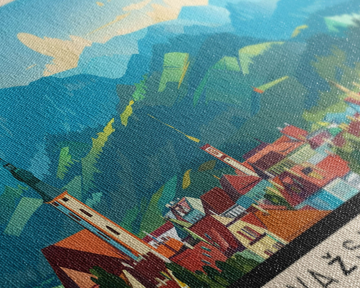 Povazska Bystrica Slovakia Travel Print Wall Art, Panoramic City Art, Travel Art, Wall Decor, Vacation Gift, Framed Canvas Print Or Metal Art