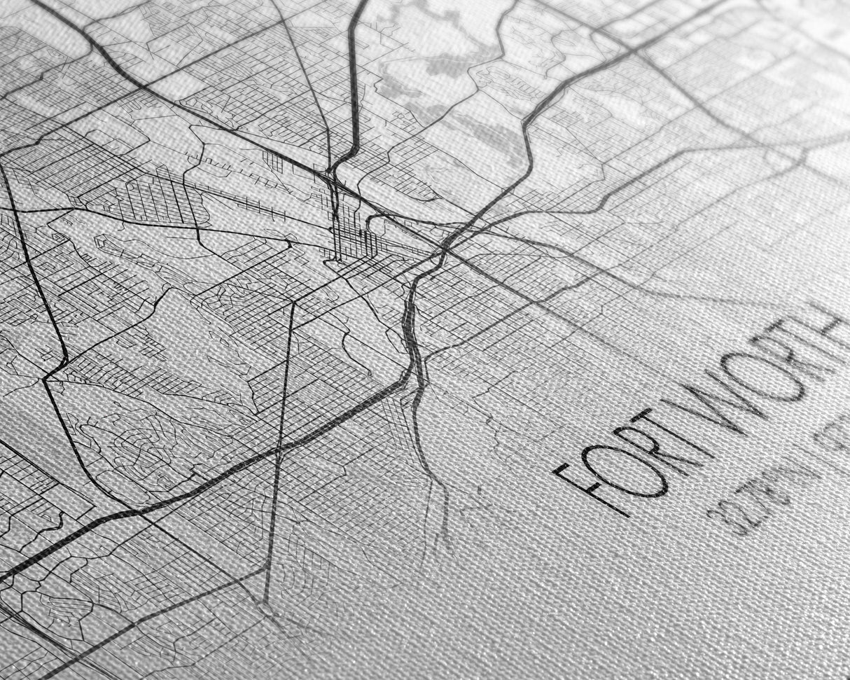 Fort Worth Map, Texas Map, Map Art, Minimalist Art, Wall Art, Canvas Art, Lake House Décor, RV Wall Décor, Birthday Gift, Office Wall Print