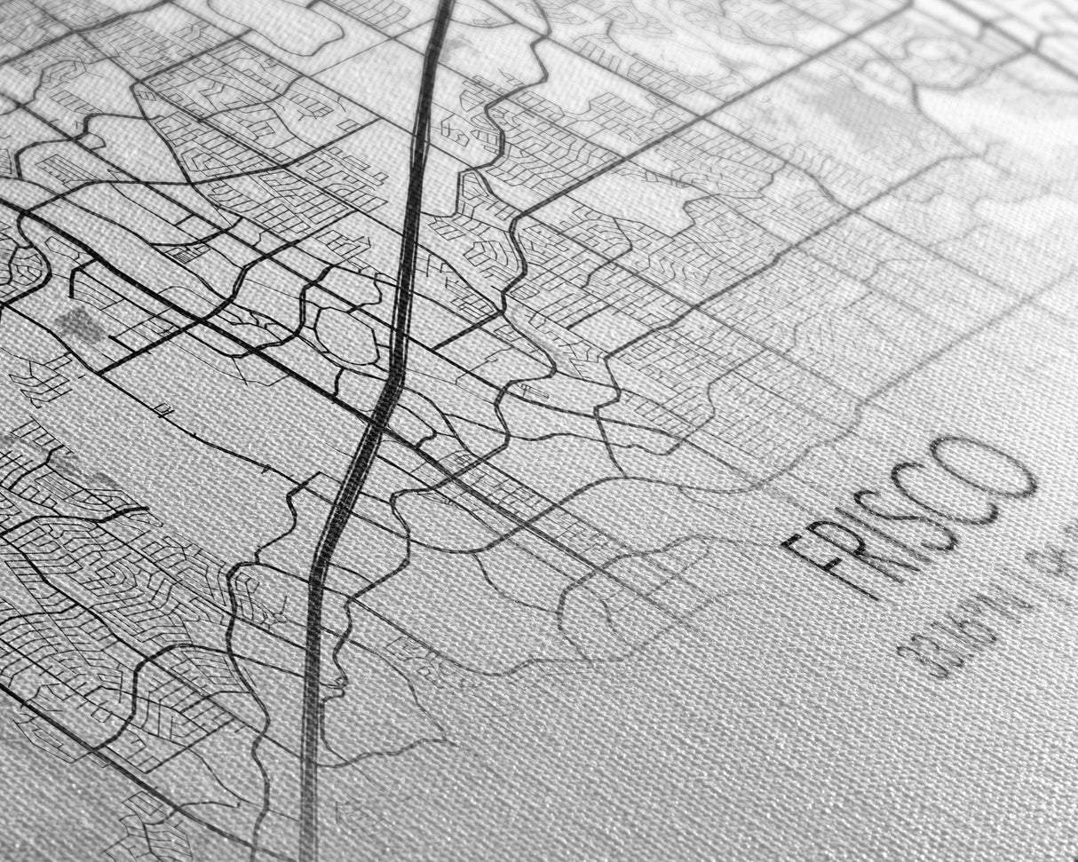 Frisco City Map, Texas Map, Map Art, Minimalist Art, Wall Art, Canvas Art, Black And White Art, College Student Gift, Man Cave Décor, Prints