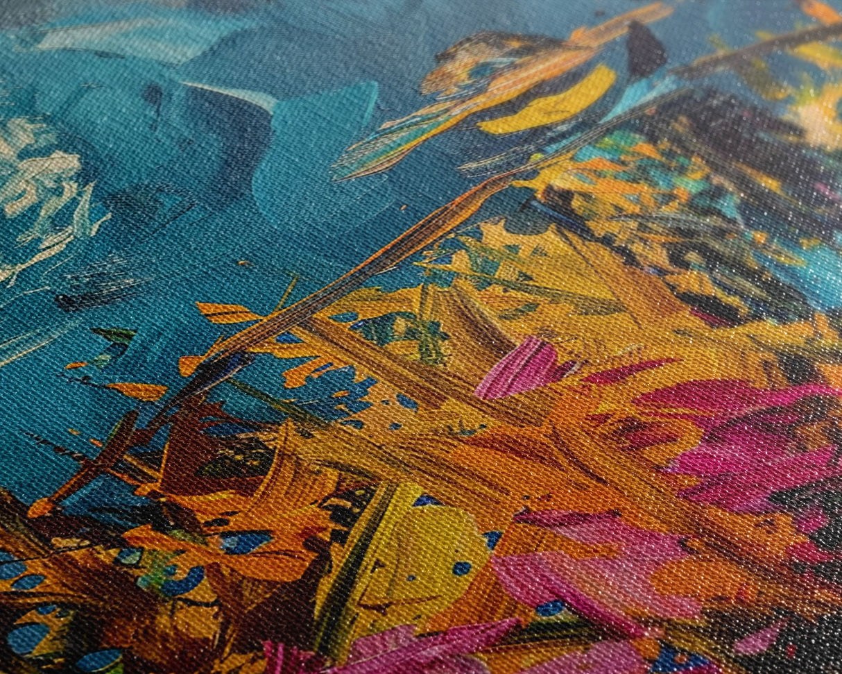 Halloween Ghostly Specter in Enchanted Forest Framed Canvas Print, Spooky Wall Art, Home Decor, Witch's Lair, Gift Idea, Midnight Haunt