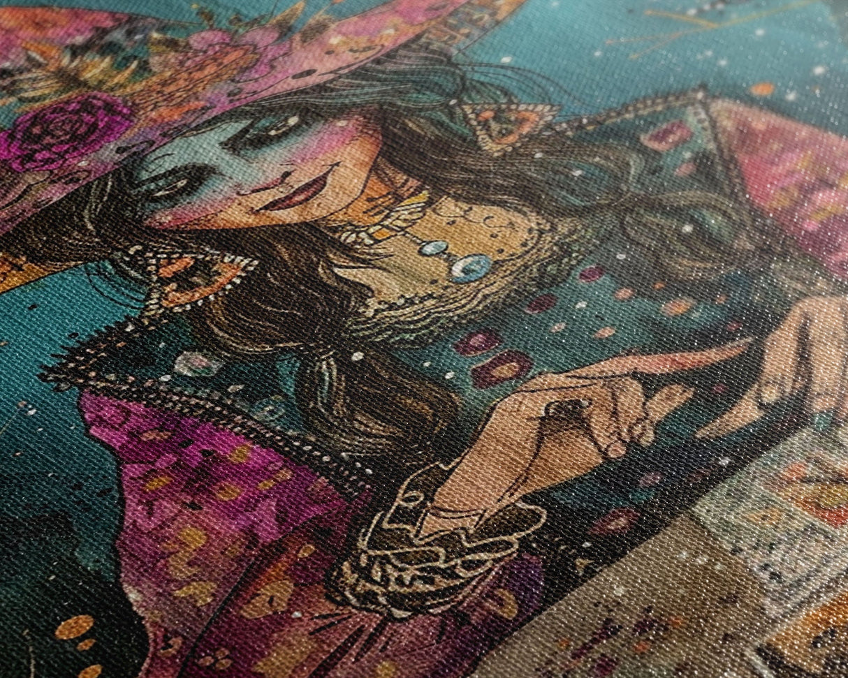 Halloween Haunted Doll, Framed Canvas Print, Wall Art, Spooky Decor, Halloween Decoration, Living Room Art, Unique Gift